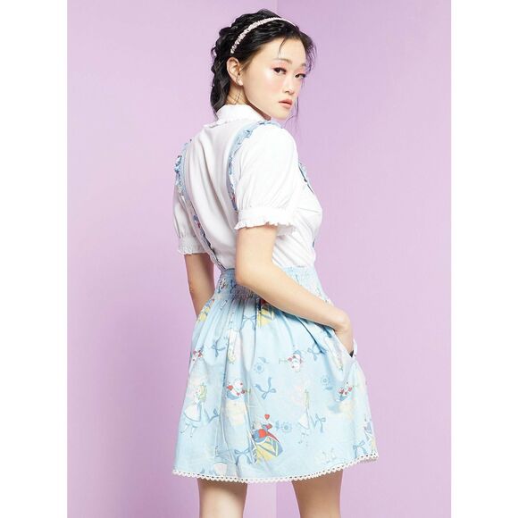Disney Alice In Wonderland Baby Blue Suspender Skirt Size M, L, XL - Picture 2 of 4